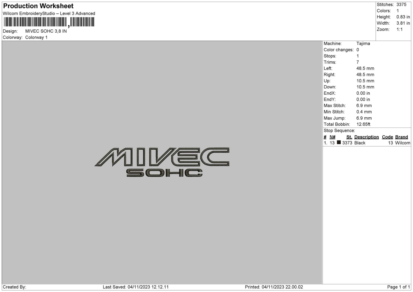Mivec 02 Embroidery FIle 6 Sizes