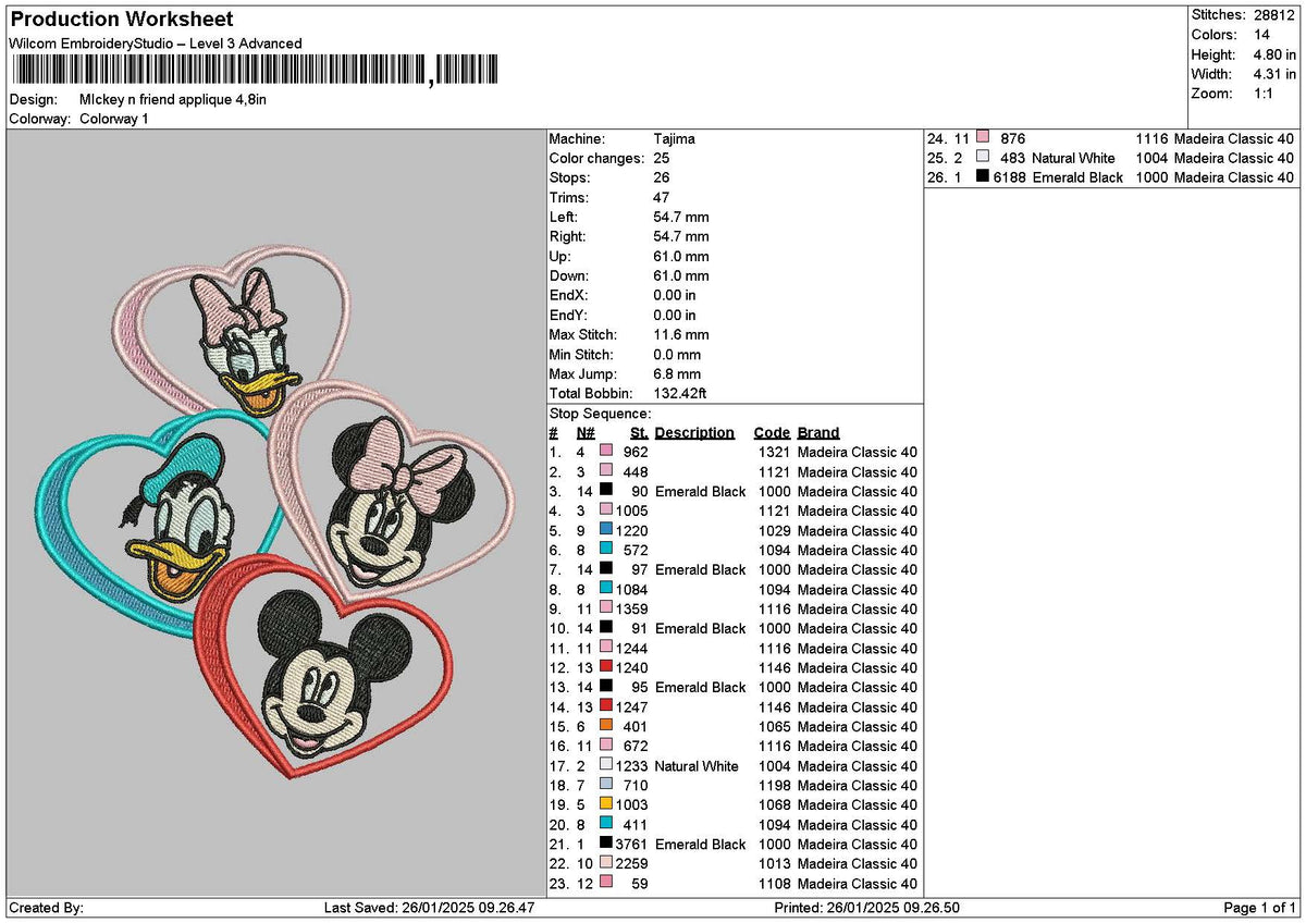 Mickeyfriend App 2601 Embroidery File 6 sizes