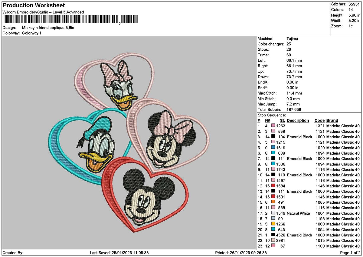 Mickeyfriend App 2601 Embroidery File 6 sizes