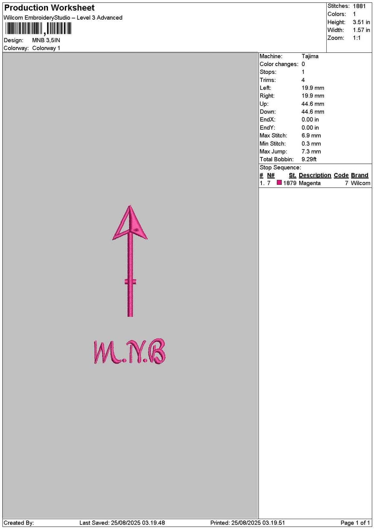 Separate Symbols Embroidery File 2 sizes