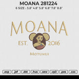 MOANA 281224 Embroidery File 6 size