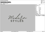 Moderntext 02 Embroidery File 6 sizes