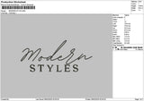 Moderntext 02 Embroidery File 6 sizes