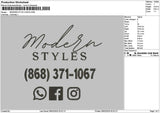 Moderntext 01 Embroidery File 6 sizes