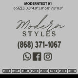 Moderntext 01 Embroidery File 6 sizes