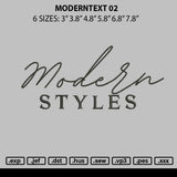 Moderntext 02 Embroidery File 6 sizes