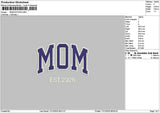 Momtext 26 Embroidery File 6 sizes