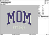 Momtext 26 Embroidery File 6 sizes