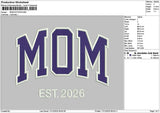 Momtext 26 Embroidery File 6 sizes