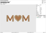 MOM Heart Embroidery File 6 size