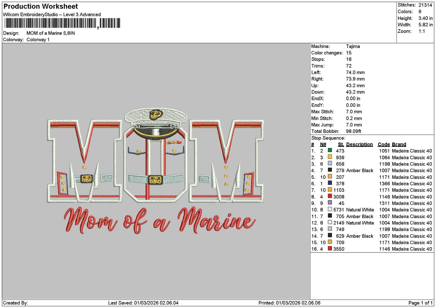 Momtext 0103 Embroidery File 6 sizes