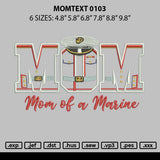 Momtext 0103 Embroidery File 6 sizes