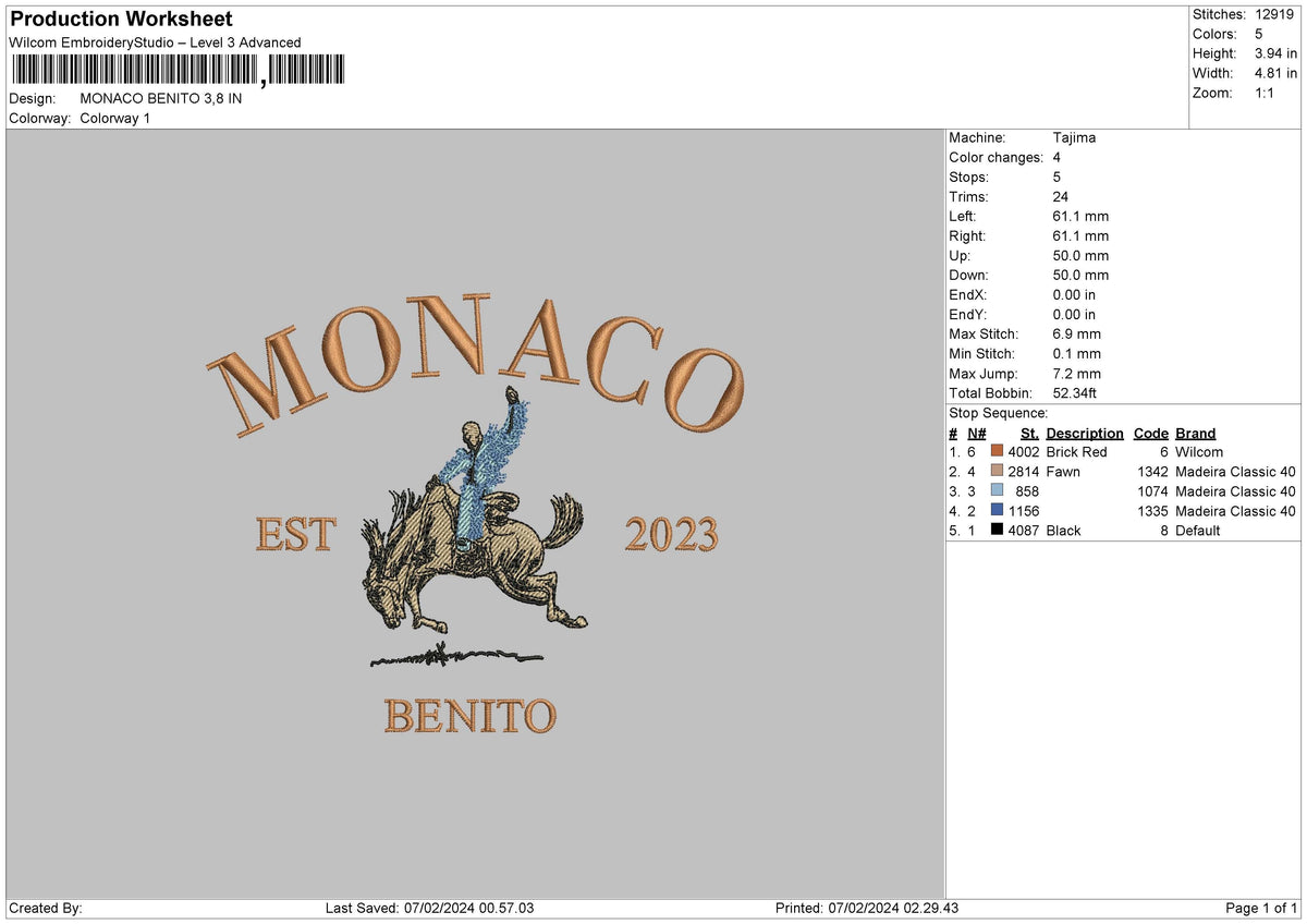 Horse0702 Embroidery File 6 sizes