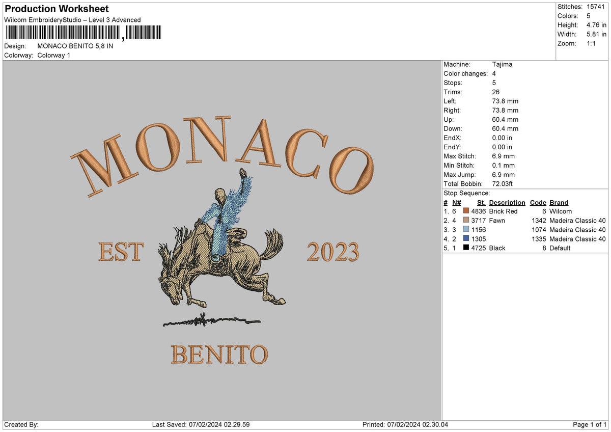Horse0702 Embroidery File 6 sizes