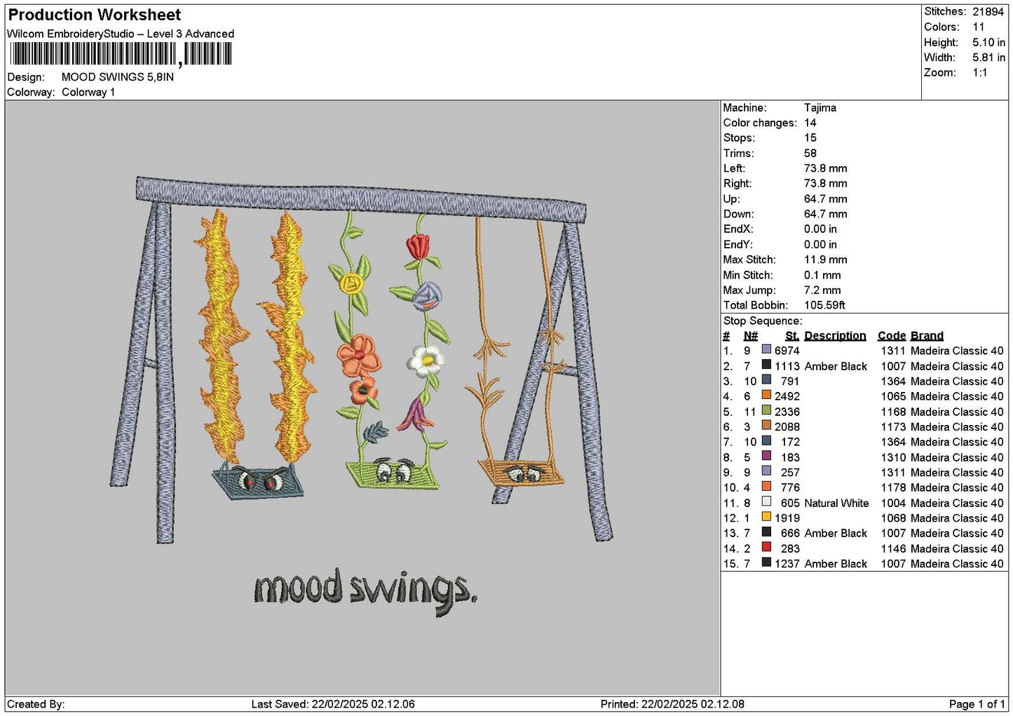 Moodtext 2202 Embroidery File 6 sizes