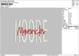 Mooretext Embroidery File 6 sizes