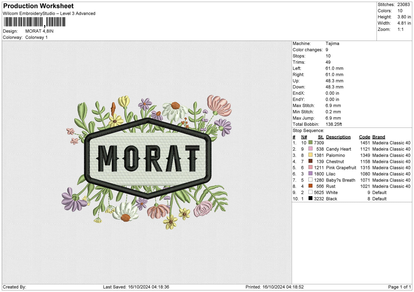 MORAT Embroidery File 6 size