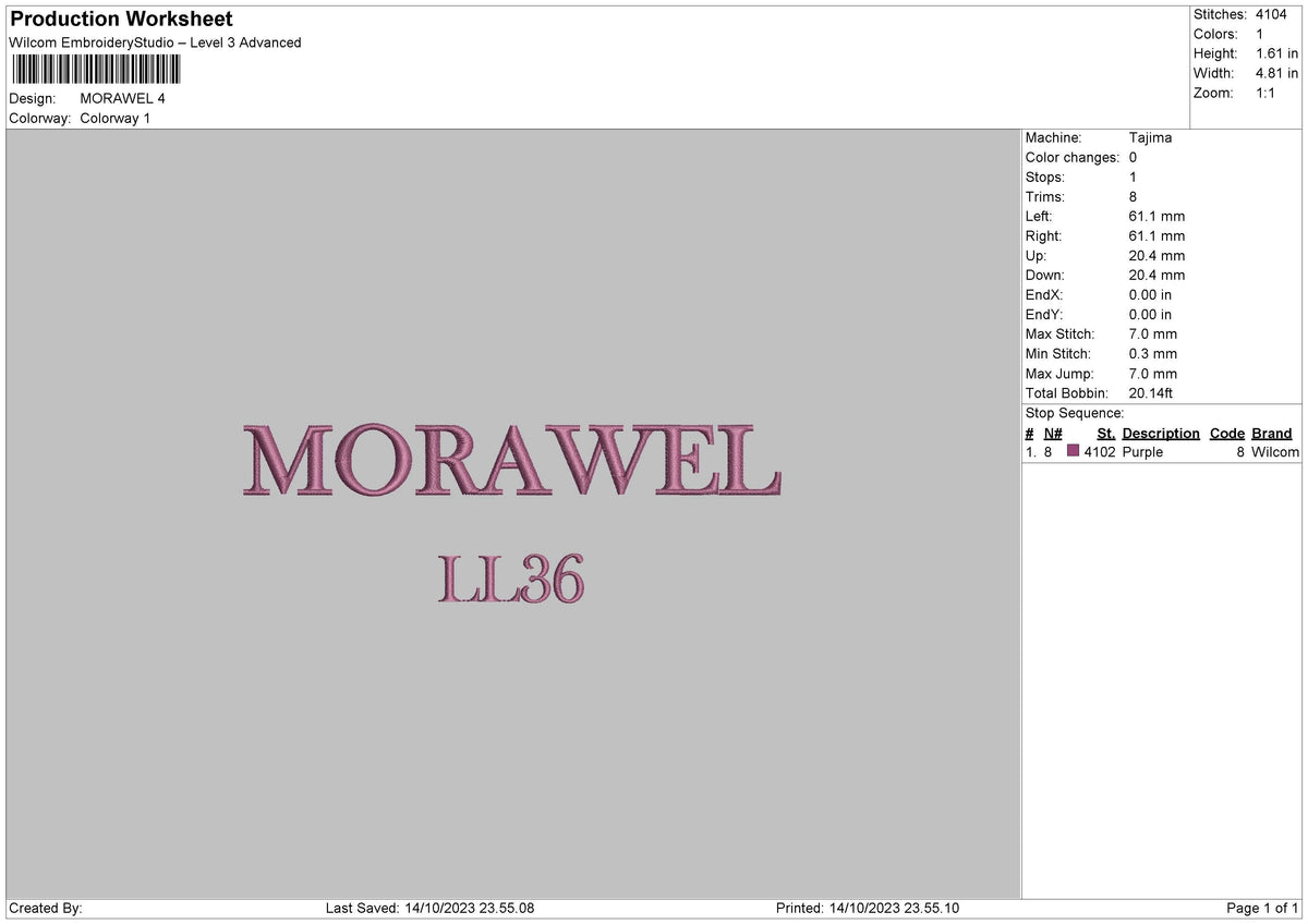 Morawel Embroidery File 6 sizes