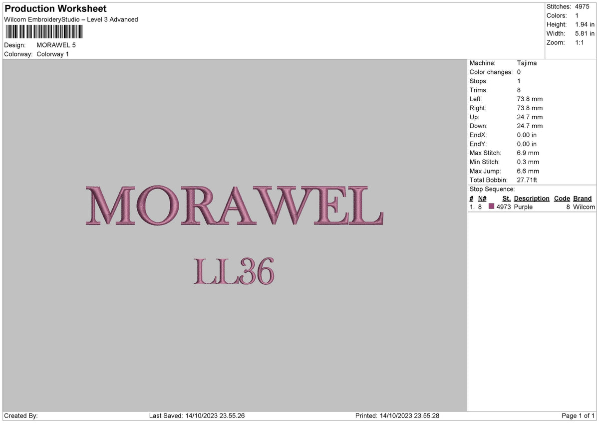 Morawel Embroidery File 6 sizes