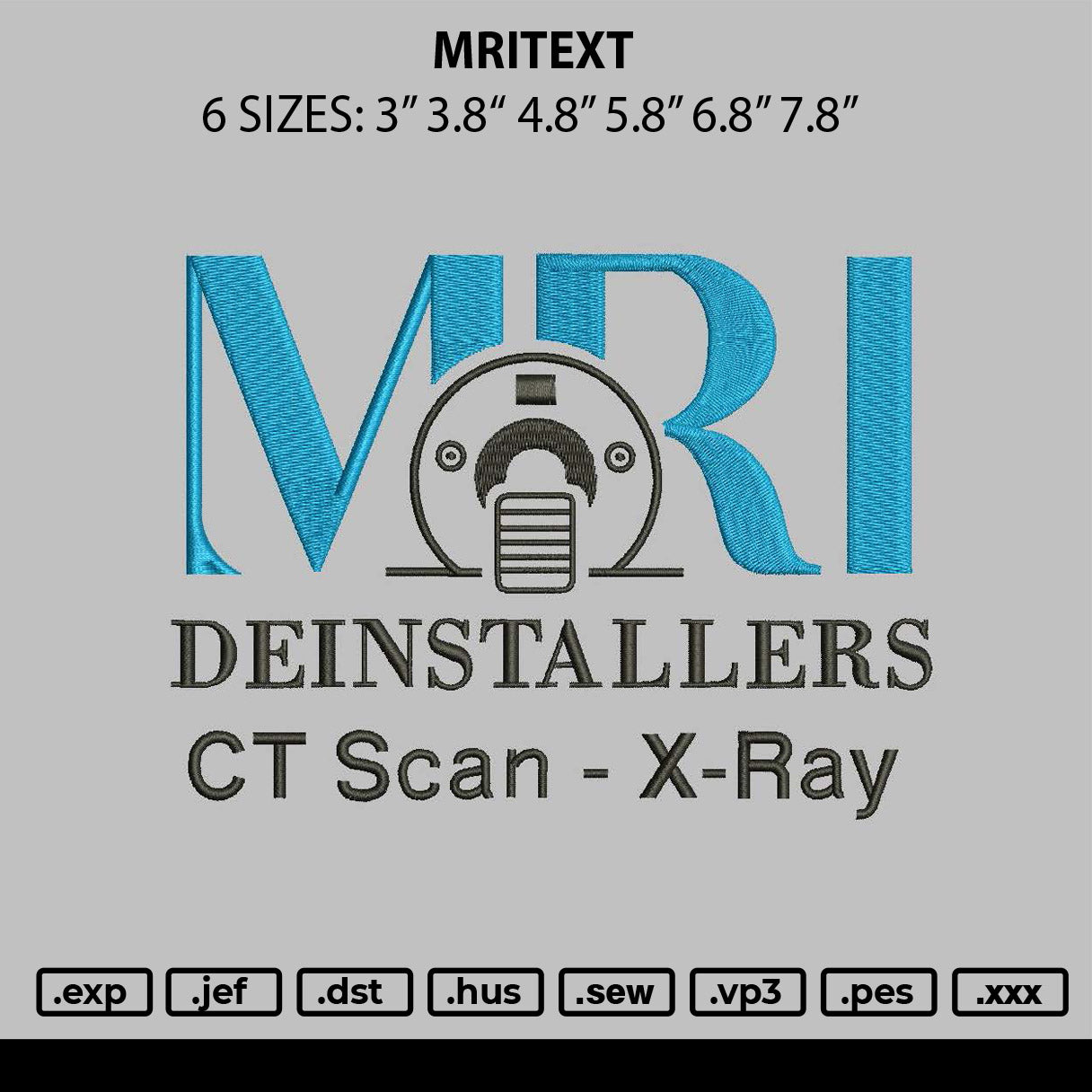 Mritext embroidery File 6 sizes