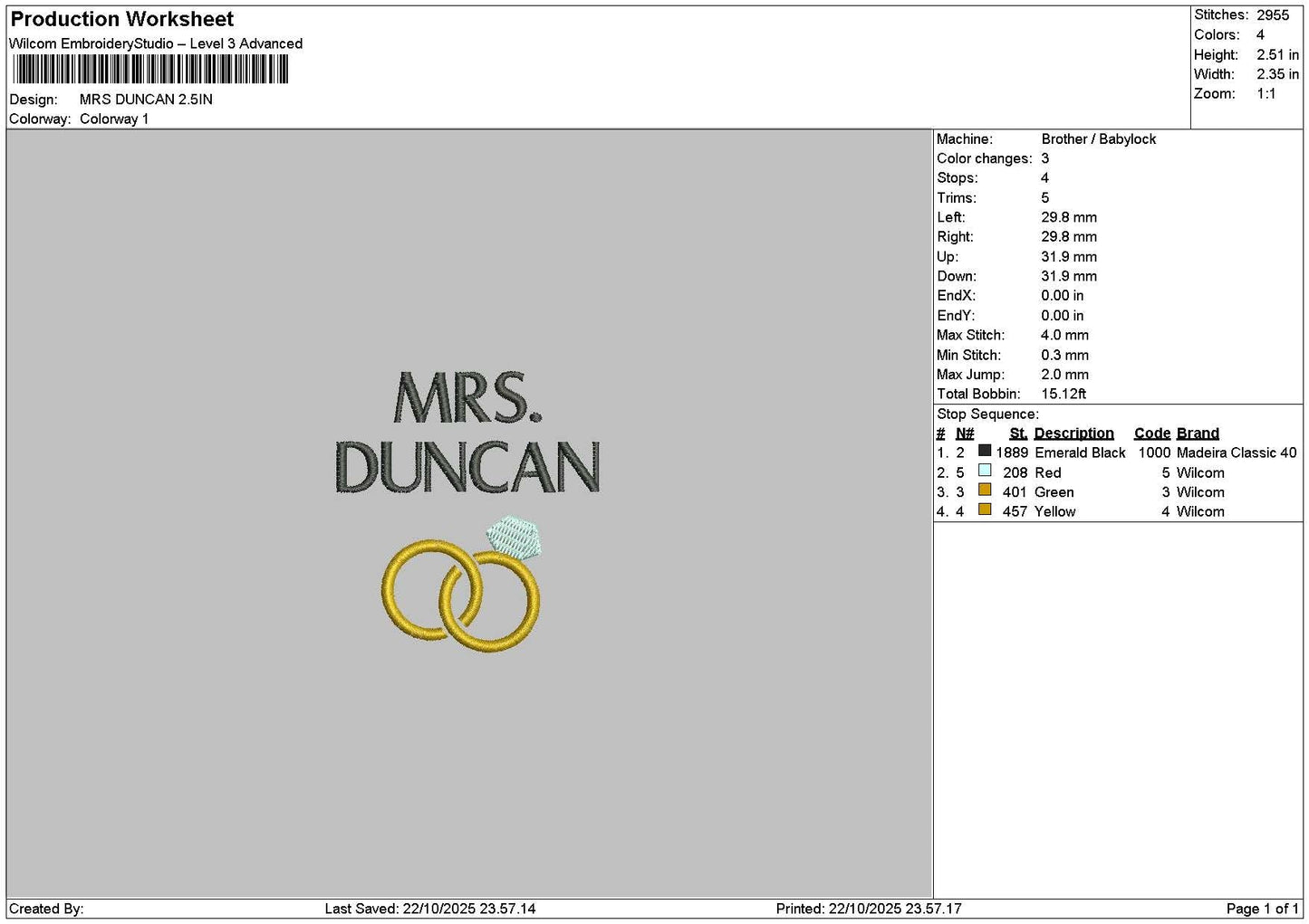Duncantext Embroidery File 6 sizes