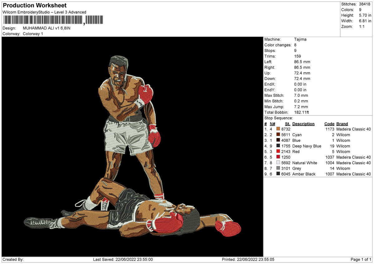 Muhammad Ali v1 Embroidery