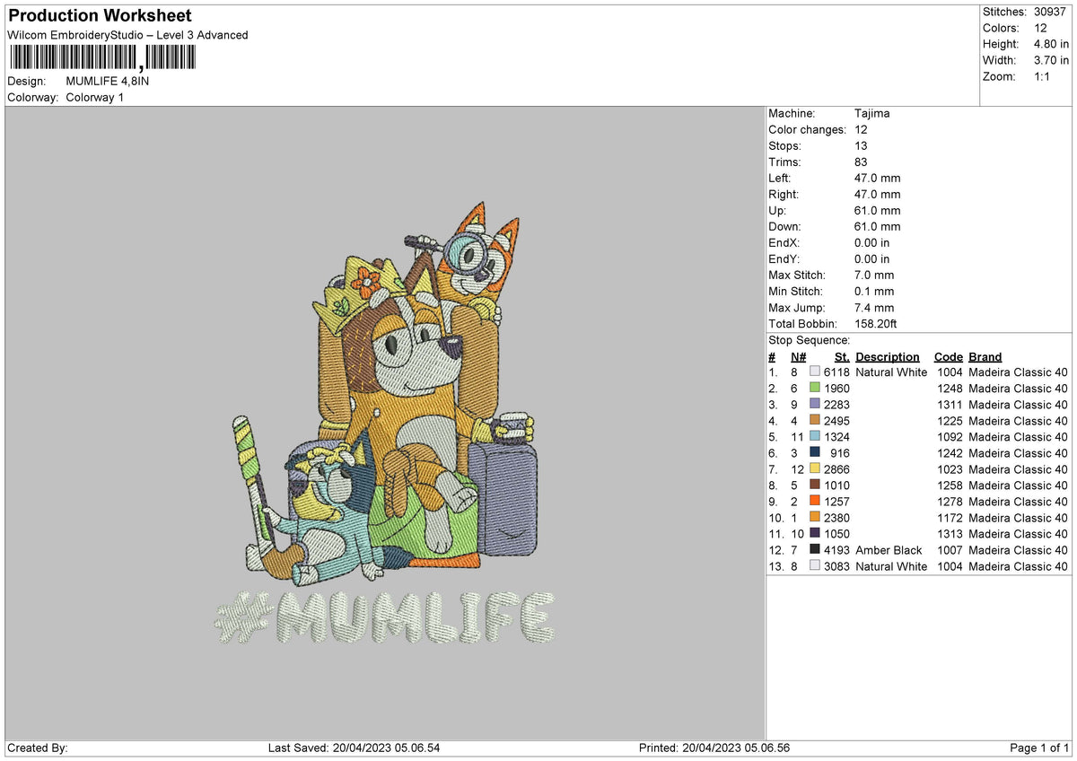 Mumlife Embroidery File 6 sizes