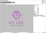Mygirltext Embroidery File 6 sizes