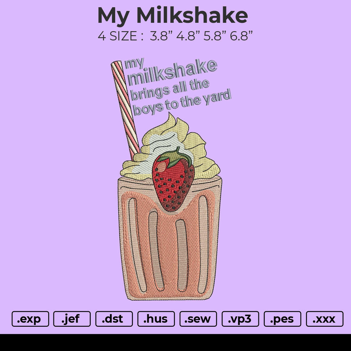 My Milkshake Embroidery