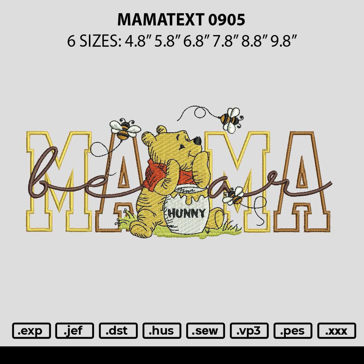 Mamatext 0905 Embroidery File 6 sizes