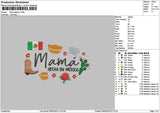 Mamamexico Text Embroidery File 6 sizes