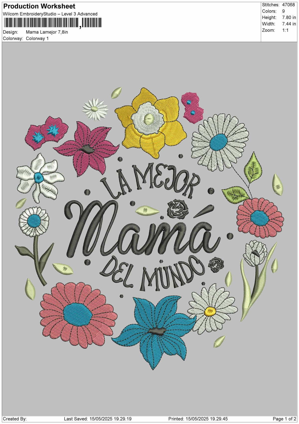 Mama La Mejor Embroidery Files