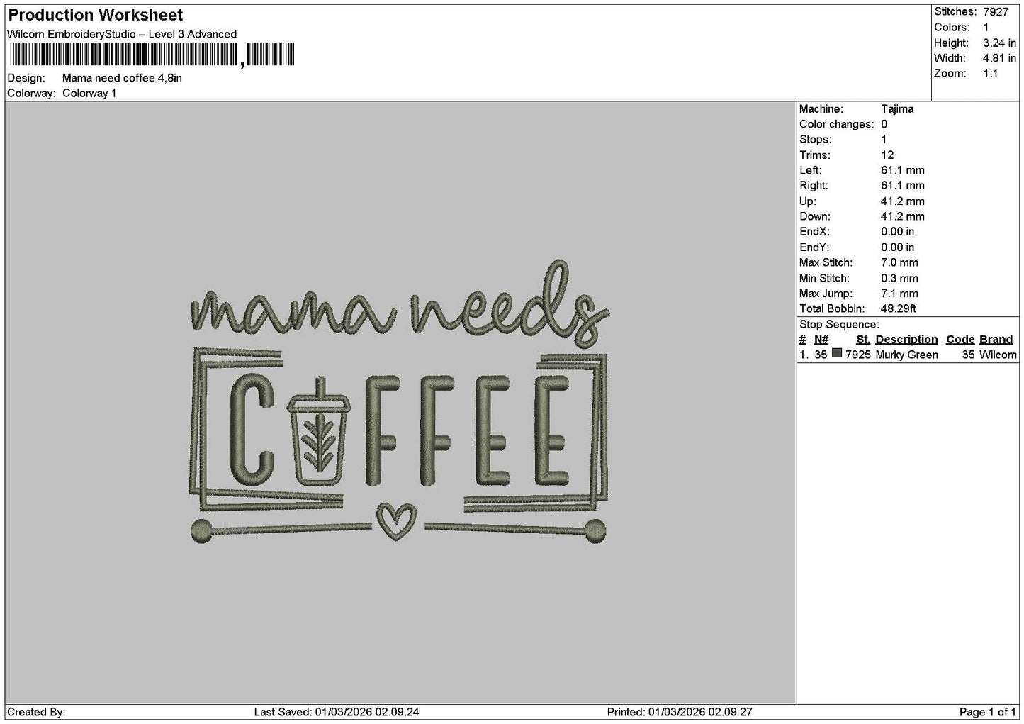 Mamatext 0103 Embroidery File 6 sizes