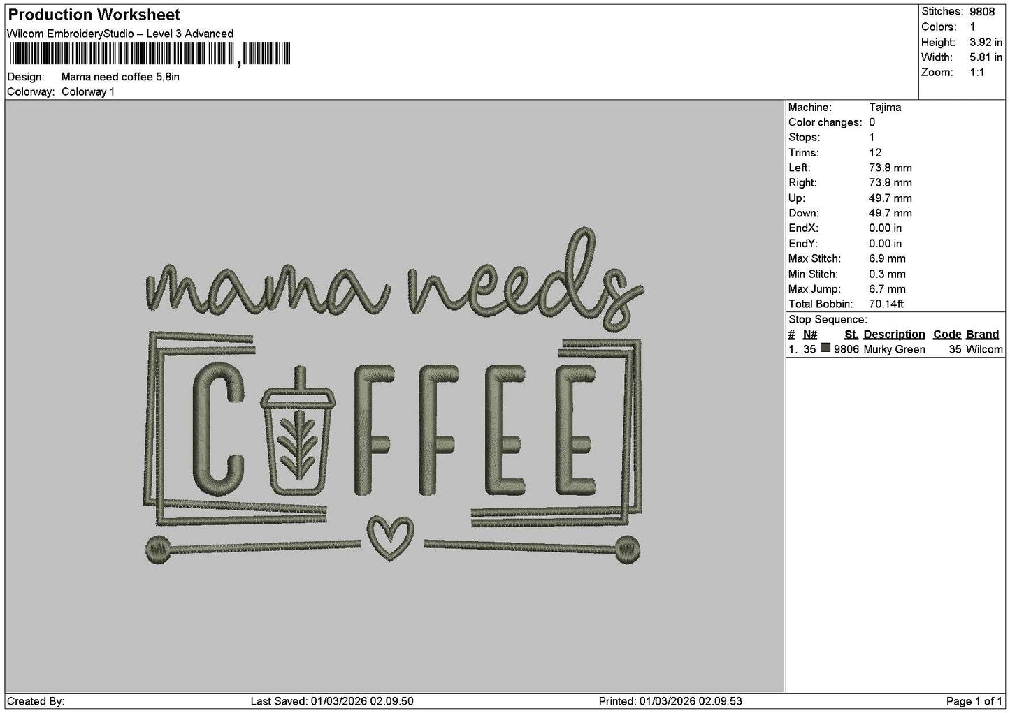 Mamatext 0103 Embroidery File 6 sizes