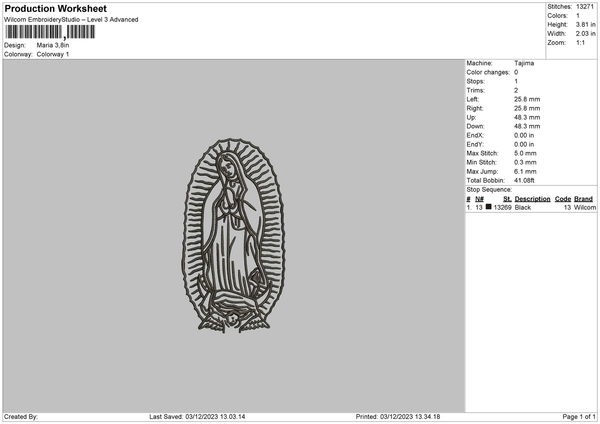 Maria 0312 Embroidery File 6 sizes