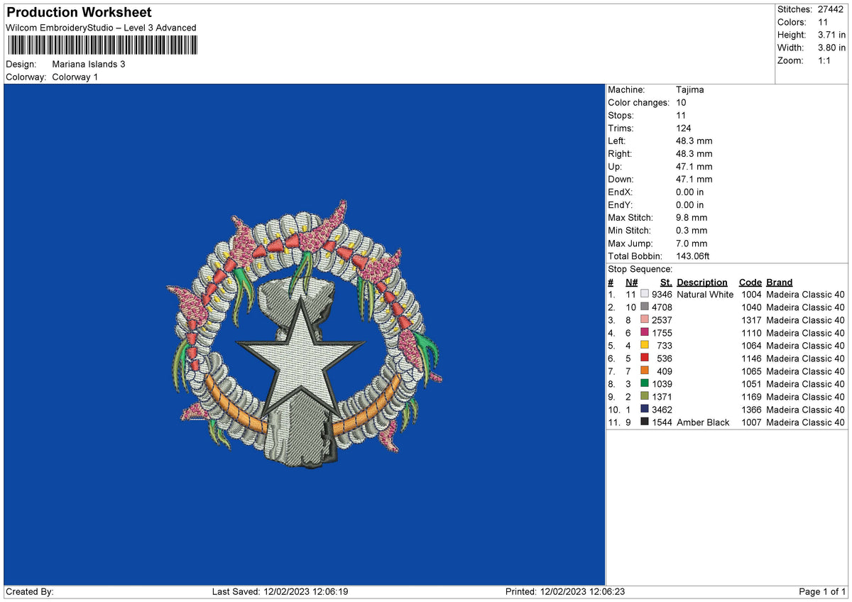 Mariana I Embroidery File 6 sizes