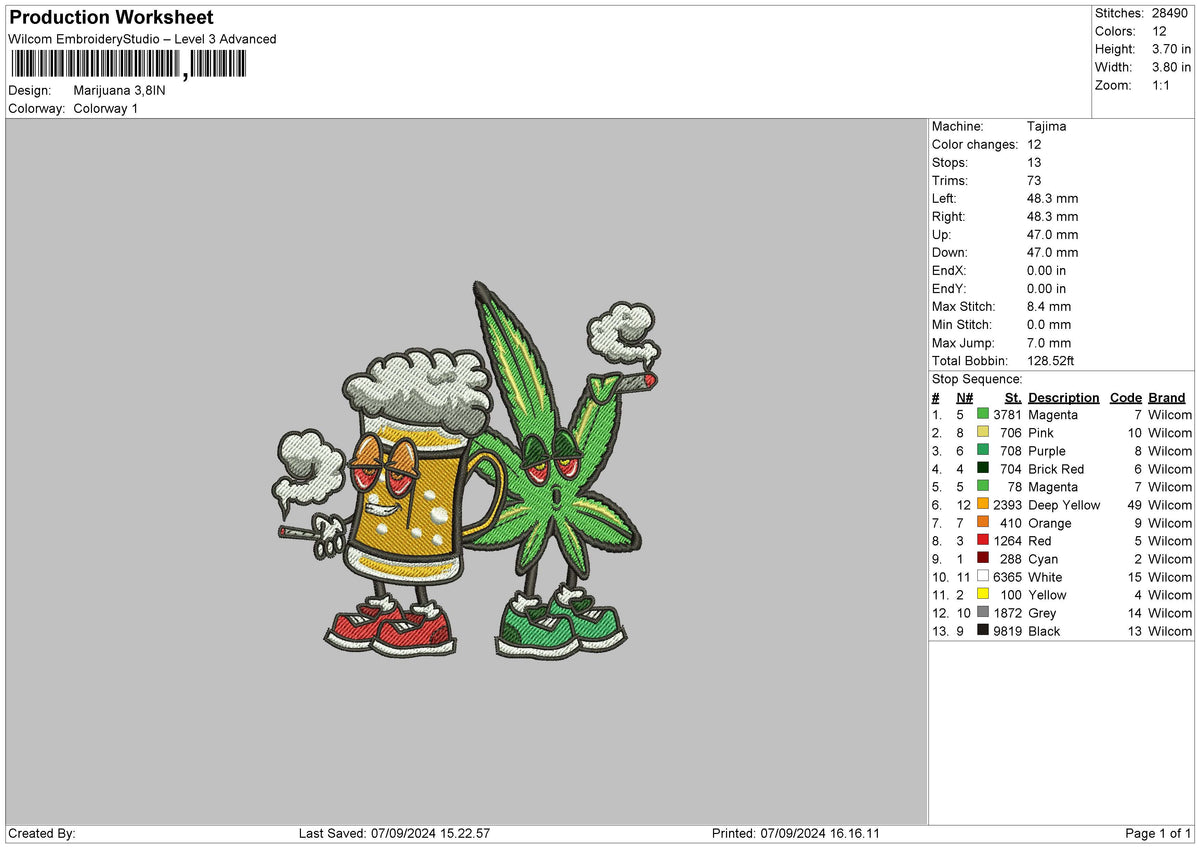 Beers 0709 Embroidery File 6 sizes