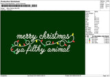 Xmastext 2411 Embroidery File 6 sizes