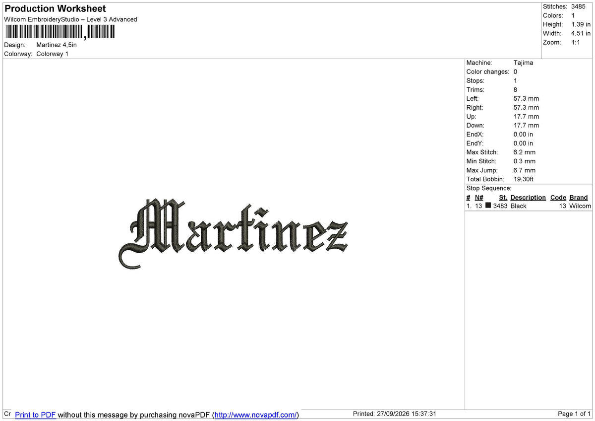 Old English Embroidery File 6 sizes