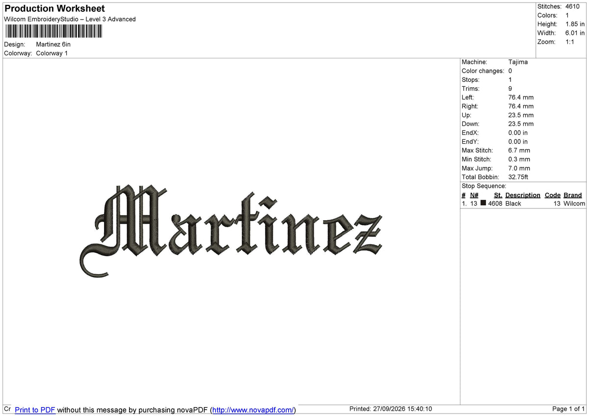 Old English Embroidery File 6 sizes