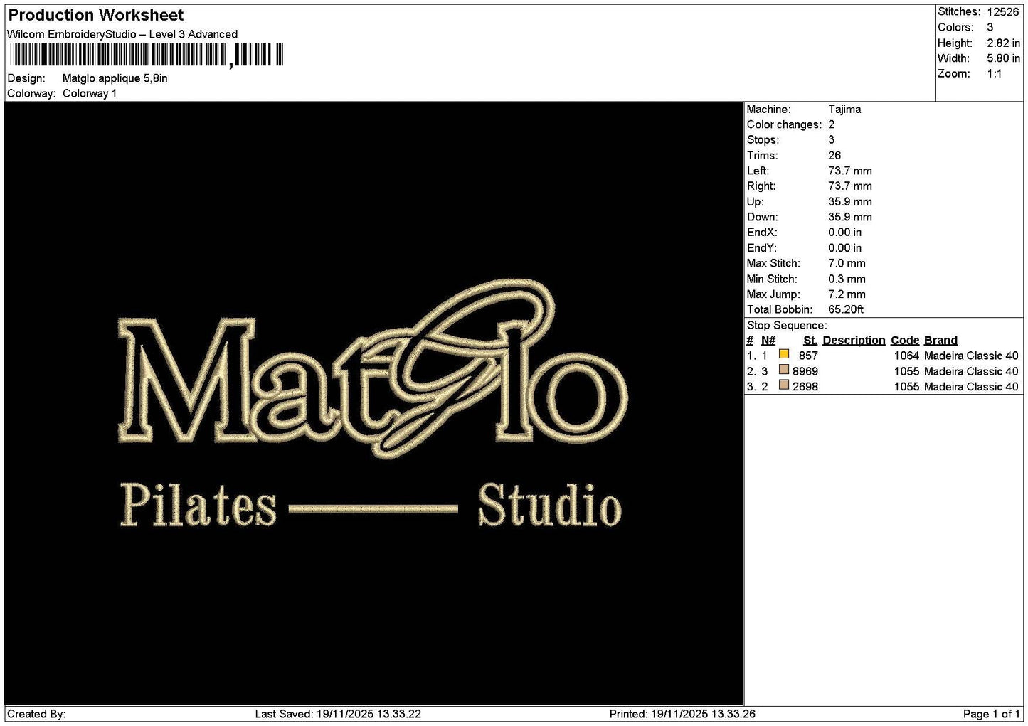 Matglotext App Embroidery File 6 sizes