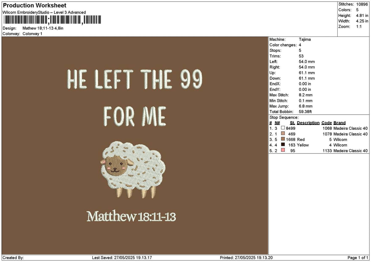 Matthewtext 2705 Embroidery File 6 sizes