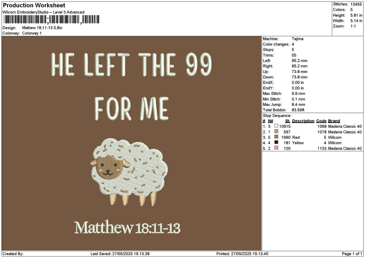 Matthewtext 2705 Embroidery File 6 sizes