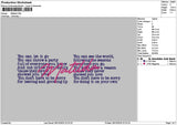 Matildatext 2810 Embroidery File 6 sizes