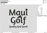 Maui Golf Embroidery File 6 sizes