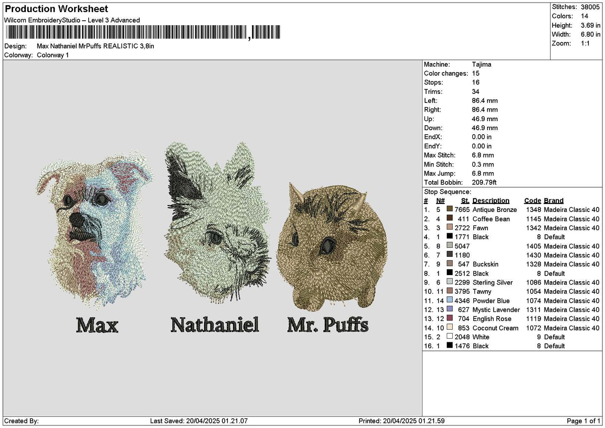 Animals 1904 Embroidery File 6 sizes