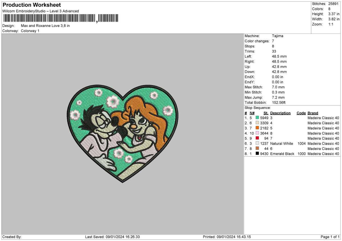 Maxroxanne Love Embroidery File 6 sizes