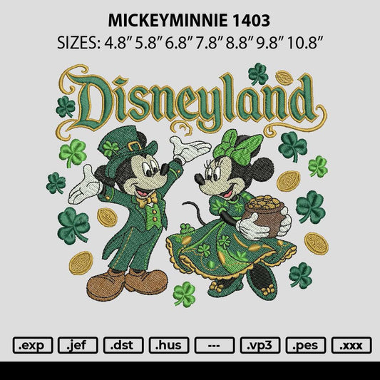 Mickeyminnie 1403 Embroidery File 6 sizes