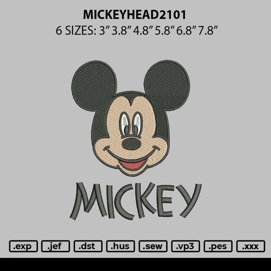 Mickeyhead 2101 Embroidery File 6 sizes