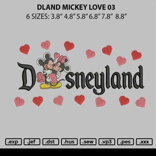 Dland Mickey Lov 03 Embroidery File 6 sizes